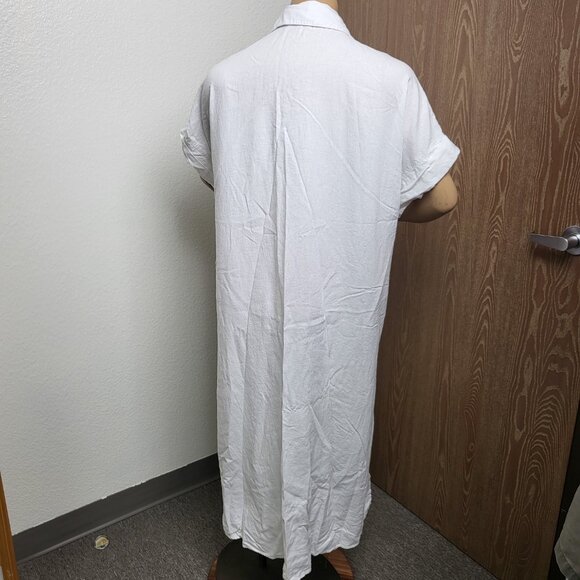 Cabana by CasaCabana white linen blend button-up swimsuit coverup NWOT  size XL - Picture 3 of 9